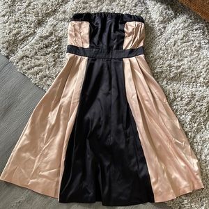 Black / Creamy Pink Strapless Dress